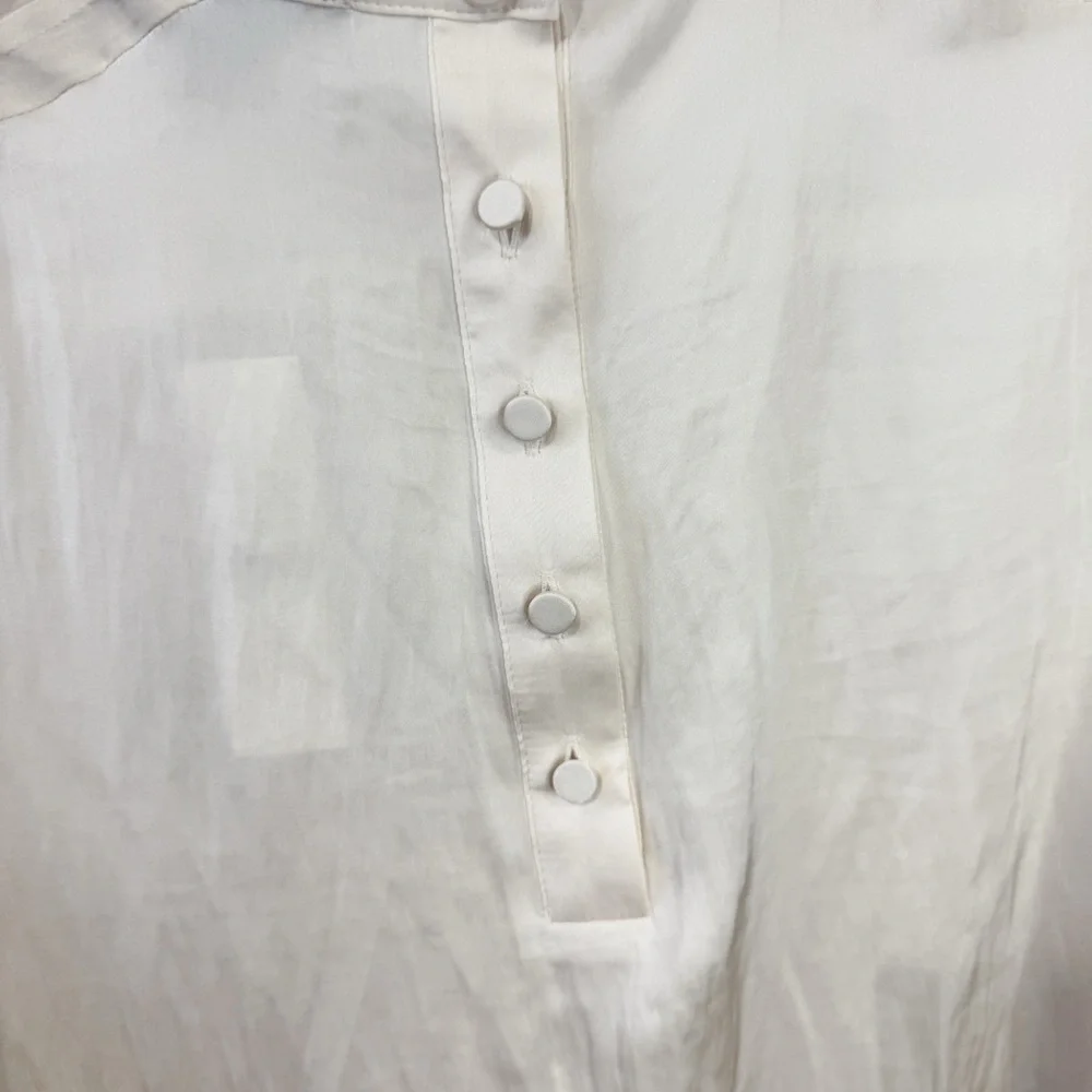 J.Crew Ruffleneck Drapey Top Ivory Blouse NWT Size Small